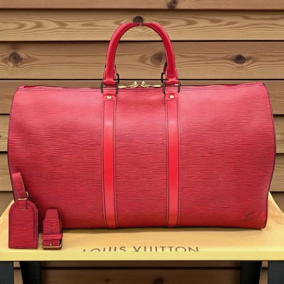 Louis Vuitton Other - Louis Vuitton Red Epi Keepall 45 Weekender Bag EUC!